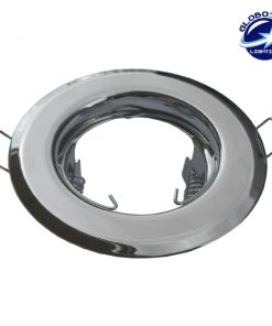 Χωνευτή Στρογγυλή Βάση για Spot Φ83 Χρώμιο Σταθερή GloboStar 90039