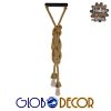 GloboStar® ROPE 01019 Vintage Industrial Κρεμαστό Φωτιστικό Οροφής Δίφωτο με 2 μέτρα Μπεζ Σχοινί Φ3.5 x Y200cm