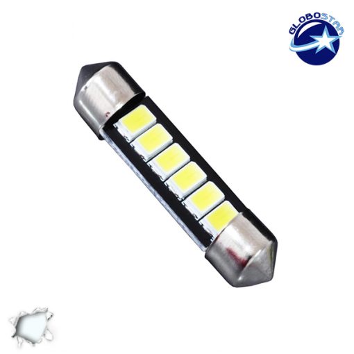 Σωληνωτός LED 39mm με 6 SMD 5630 Samsung Chip Λευκό 6000k GloboStar 40148