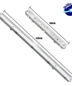 1 x 120cm Πλαστικό Σκαφάκι για Λάμπα Φθορίου LED Τροφοδοσίας Ενός Άκρου Αδιάβροχο IP65 GloboStar 40003 15 cd4947 globostar ip65 t8 fixture dimentions