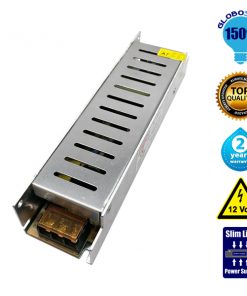 LED Τροφοδοτικό Slim Series DC 150W 12V 12.5 Ampere IP20 GloboStar 03003