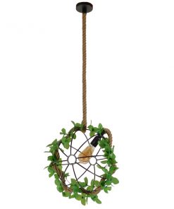 GloboStar® LEVANTA 01329 Vintage Industrial Κρεμαστό Φωτιστικό Οροφής Μονόφωτο Πλέγμα με Μπεζ Σχοινί Φ42 x Υ42cm 15 d1dff4 01328 003