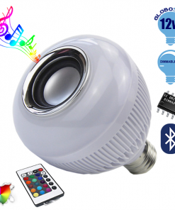 Λάμπα LED E27 12W 230V 1080lm 260° Bluetooth με Ηχείο και Ασύρματο Χειριστήριο RGBW GloboStar 06631