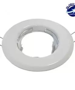 Χωνευτή Στρογγυλή Βάση για Spot Φ83 Λευκή Σταθερή GloboStar 90038