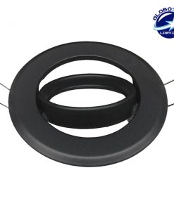 Χωνευτή Στρογγυλή Βάση για Spot Φ92 Μαύρη Κινούμενη GloboStar 90057