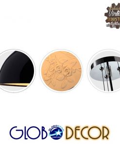 GloboStar® SERENIA BLACK 01270 Μοντέρνο Κρεμαστό Φωτιστικό Οροφής Μονόφωτο Μαύρο Γύψινο Καμπάνα Φ60 x Y30cm 11 e0ce08 01151 3