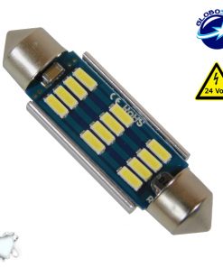 Σωληνωτός LED 42mm Can Bus με 12 SMD 4014 Samsung Chip 24 Volt Ψυχρό Λευκό GloboStar 50178