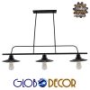 GloboStar® REGAL 01009 Vintage Industrial Φωτιστικό Οροφής Τρίφωτο Μαύρο Ράγα Μ113 x Π26 x Υ85cm 2 GloboStar® REGAL 01009 Vintage Industrial Φωτιστικό Οροφής Τρίφωτο Μαύρο Ράγα Μ113 x Π26 x Υ85cm