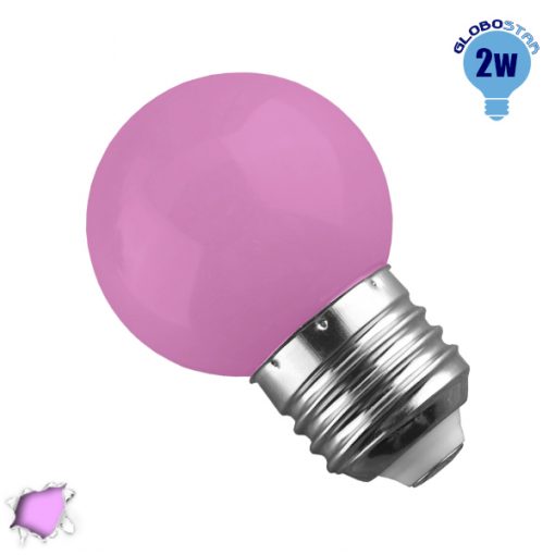 Λάμπα LED E27 G45 Mini Γλόμπος 2W 230V 260° Ροζ GloboStar 64010