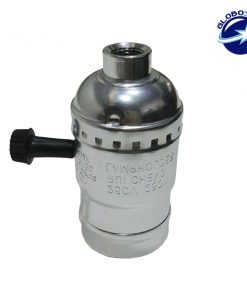 Vintage Industrial Retro E27 Ασημί Ντουί με Διακόπτη DIY GloboStar 90017