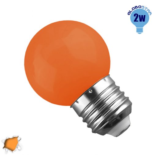 Λάμπα LED E27 G45 Mini Γλόμπος 2W 230V 260° Πορτοκαλί Light GloboStar 64008