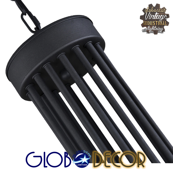 GloboStar® STAIRS 01024 Μοντέρνο Φωτιστικό Οροφής Πολύφωτο Μαύρο Μεταλλικό Φ80 x Y95cm 4 GloboStar® STAIRS 01024 Μοντέρνο Φωτιστικό Οροφής Πολύφωτο Μαύρο Μεταλλικό Φ80 x Y95cm - Image 2