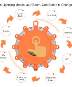Αδιάβροχος Φάρος LED Μπαταρίας Έκτακτης Οδικής Ανάγκης με Μαγνήτη και Φακό GloboStar 32200 16 f 03
