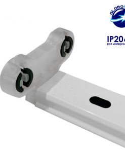 2 x 120cm Μεταλλικό Σκαφάκι για Λάμπα Φθορίου LED Τροφοδοσίας Ενός Άκρου GloboStar 40020 8 faace6 globostar ip20 t8 2x fixture socket 1