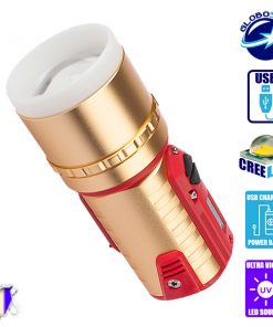 Alternative view of Αδιάβροχος Καταδυτικός Φακός Επαναφορτιζόμενος Ψυχρό-Θερμό-UV IP68 με Τρίποδο GloboStar 07010