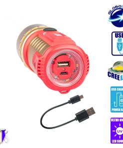 Αδιάβροχος Καταδυτικός Φακός Επαναφορτιζόμενος Ψυχρό-Θερμό-UV IP68 με Τρίποδο GloboStar 07010 11 globostar flash light 121 3