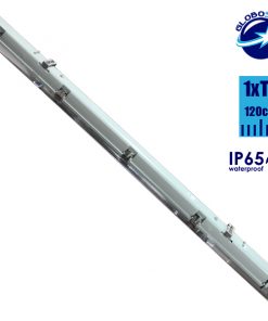 1 x 120cm Πλαστικό Σκαφάκι για Λάμπα Φθορίου LED Τροφοδοσίας Ενός Άκρου Αδιάβροχο IP65 GloboStar 40003 11 globostar ip65 t8 1x120cm fixture back