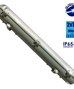 Alternative view of 2 x 60cm Πλαστικό Σκαφάκι για Λάμπα Φθορίου LED Τροφοδοσίας Ενός Άκρου Αδιάβροχο IP65 GloboStar 40005