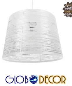 GloboStar® ACCADEMIA 01557 Μοντέρνο Industrial Κρεμαστό Φωτιστικό Οροφής Μονόφωτο Μεταλλικό Λευκό Καμπάνα Φ35 x Υ25cm