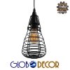 GloboStar® ALDO 01058 Vintage Industrial Κρεμαστό Φωτιστικό Οροφής Μονόφωτο Μαύρο Μεταλλικό Πλέγμα Φ13 x Y27cm 2 GloboStar® ALDO 01058 Vintage Industrial Κρεμαστό Φωτιστικό Οροφής Μονόφωτο Μαύρο Μεταλλικό Πλέγμα Φ13 x Y27cm