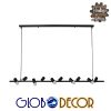 GloboStar® ALFREDA 01242 Μοντέρνο Κρεμαστό Φωτιστικό Οροφής Πολύφωτο Μαύρο Μεταλλικό Ράγα Μ140 x Π18 x Υ100cm