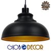 GloboStar® ANDY 01000 Μοντέρνο Κρεμαστό Φωτιστικό Οροφής Μονόφωτο Μαύρο Μεταλλικό Καμπάνα Φ35 x Υ28cm
