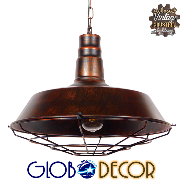 GloboStar® BARN 01045 Vintage Industrial Κρεμαστό Φωτιστικό Οροφής Μονόφωτο Καφέ Σκουριά Μεταλλικό Καμπάνα Φ46 x Y25cm 3 GloboStar® BARN 01045 Vintage Industrial Κρεμαστό Φωτιστικό Οροφής Μονόφωτο Καφέ Σκουριά Μεταλλικό Καμπάνα Φ46 x Y25cm