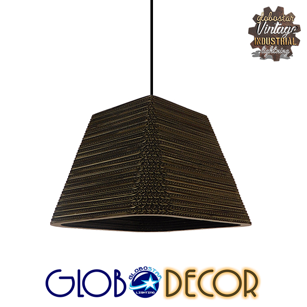GloboStar® CORFU 01295 Vintage Κρεμαστό Φωτιστικό Οροφής Μονόφωτο 3D από Επεξεργασμένο Σκληρό Καφέ Χαρτόνι Καμπάνα Φ38 x Y31cm 3 GloboStar® CORFU 01295 Vintage Κρεμαστό Φωτιστικό Οροφής Μονόφωτο 3D από Επεξεργασμένο Σκληρό Καφέ Χαρτόνι Καμπάνα Φ38 x Y31cm