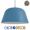 GloboStar® DOWNVALE 01286 Μοντέρνο Κρεμαστό Φωτιστικό Οροφής Μονόφωτο Μπλε Μεταλλικό Καμπάνα Φ40 x Y24cm