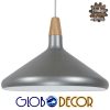 GloboStar® FELICITA 01276 Μοντέρνο Κρεμαστό Φωτιστικό Οροφής Μονόφωτο Ασημί Μεταλλικό Καμπάνα Φ39 x Y22cm