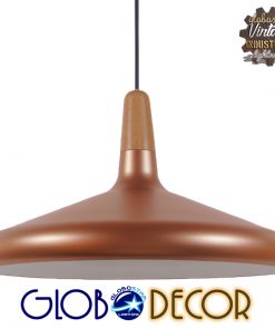 GloboStar® FERCLA 01223 Μοντέρνο Κρεμαστό Φωτιστικό Οροφής Μονόφωτο Χάλκινο Μεταλλικό Καμπάνα Φ39 x Y23cm
