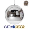 GloboStar® GLANS 01312 Μοντέρνο Κρεμαστό Φωτιστικό Οροφής Μονόφωτο Γυάλινο Νίκελ Φ30 x Υ27cm