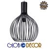 GloboStar® GOBLET DARK 01266 Μοντέρνο Κρεμαστό Φωτιστικό Οροφής Μονόφωτο Μαύρο Μεταλλικό Καμπάνα Φ38 x Y50cm