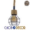 GloboStar® HELLET 01182 Vintage Industrial Κρεμαστό Φωτιστικό Οροφής Μονόφωτο Μαύρο Μεταλλικό Πλέγμα με Μπεζ Σχοινί Φ16 x Y25cm 2 GloboStar® HELLET 01182 Vintage Industrial Κρεμαστό Φωτιστικό Οροφής Μονόφωτο Μαύρο Μεταλλικό Πλέγμα με Μπεζ Σχοινί Φ16 x Y25cm
