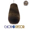 GloboStar® IKARIA 01294 Vintage Κρεμαστό Φωτιστικό Οροφής Μονόφωτο 3D από Επεξεργασμένο Σκληρό Καφέ Χαρτόνι Καμπάνα Φ25 x Y45cm