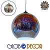 GloboStar® MARS 01347 Μοντέρνο Κρεμαστό Φωτιστικό Οροφής Μονόφωτο Γυάλινο Νίκελ 3D Φ25 x Υ22.5cm