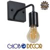 GloboStar® MISSAM 01119 Vintage Industrial Φωτιστικό Τοίχου Απλίκα Μονόφωτο Μαύρο Μεταλλικό Μ20 x Π10 x Υ17cm