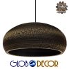 GloboStar® NAXOS 01298 Vintage Κρεμαστό Φωτιστικό Οροφής Μονόφωτο 3D από Επεξεργασμένο Σκληρό Καφέ Χαρτόνι Καμπάνα Φ56 x Y25cm