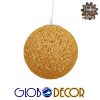 GloboStar® OCEANA 01200 Vintage Κρεμαστό Φωτιστικό Οροφής Μονόφωτο Μπεζ Ξύλινο Ψάθινο Rattan Φ20 x Υ20cm