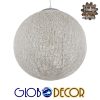 GloboStar® OCEANA 01359 Vintage Κρεμαστό Φωτιστικό Οροφής Μονόφωτο Λευκό Ξύλινο Ψάθινο Rattan Φ40 x Υ40cm 1 GloboStar® OCEANA 01359 Vintage Κρεμαστό Φωτιστικό Οροφής Μονόφωτο Λευκό Ξύλινο Ψάθινο Rattan Φ40 x Υ40cm