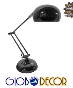 GloboStar® OFFICE BLACK 01392 Μοντέρνο Επιτραπέζιο Φωτιστικό Πορτατίφ Μονόφωτο Μεταλλικό Μαύρο Νίκελ Φ12 x Υ80cm