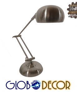 GloboStar® OFFICE CHROME 01393 Μοντέρνο Επιτραπέζιο Φωτιστικό Πορτατίφ Μονόφωτο Μεταλλικό Χρώμιο Νίκελ Φ12 x Υ80cm
