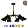 GloboStar® OLD SCHOOL 01094 Μοντέρνο Φωτιστικό Οροφής Πολύφωτο Μαύρο Μεταλλικό με Φυσικό Ξύλο Καμπάνα Φ75 x Y38cm 2 GloboStar® OLD SCHOOL 01094 Μοντέρνο Φωτιστικό Οροφής Πολύφωτο Μαύρο Μεταλλικό με Φυσικό Ξύλο Καμπάνα Φ75 x Y38cm