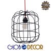 GloboStar® PARROT 01099 Μοντέρνο Industrial Κρεμαστό Φωτιστικό Οροφής Μονόφωτο Μαύρο Μεταλλικό Πλέγμα Φ30 x Y35cm