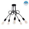 GloboStar® PAULELI 01127 Μοντέρνο Industrial Φωτιστικό Οροφής Πολύφωτο Μαύρο Μεταλλικό Φ76 x Y38cm
