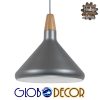GloboStar® PIROZZI 01277 Μοντέρνο Κρεμαστό Φωτιστικό Οροφής Μονόφωτο Ασημί Μεταλλικό Καμπάνα Φ27 x Y20cm