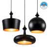 GloboStar® ROCKFORD 01287 SET 3 Μοντέρνα Κρεμαστά Φωτιστικά Οροφής Μονόφωτα Μαύρα Μεταλλικά Καμπάνα 2 GloboStar® ROCKFORD 01287 SET 3 Μοντέρνα Κρεμαστά Φωτιστικά Οροφής Μονόφωτα Μαύρα Μεταλλικά Καμπάνα
