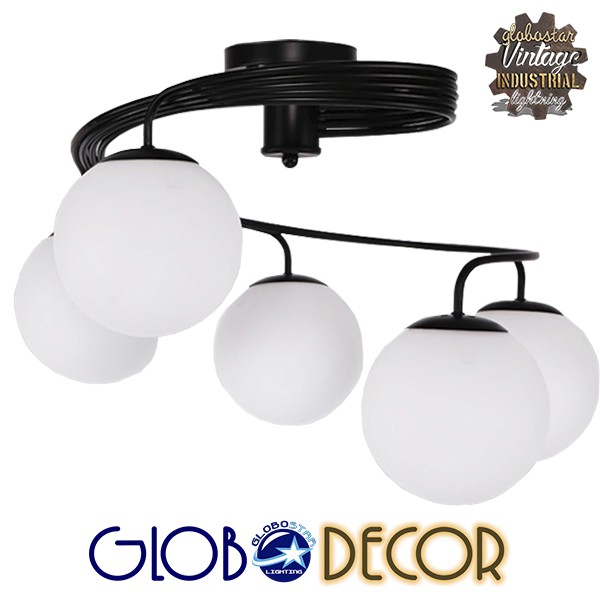GloboStar® SELINA 01090 Μοντέρνο Φωτιστικό Οροφής Πολύφωτο Μαύρο Μεταλλικό με Λευκό Γυαλί Φ63 x Y47cm 3 GloboStar® SELINA 01090 Μοντέρνο Φωτιστικό Οροφής Πολύφωτο Μαύρο Μεταλλικό με Λευκό Γυαλί Φ63 x Y47cm