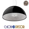 GloboStar® SERENIA BLACK 01270 Μοντέρνο Κρεμαστό Φωτιστικό Οροφής Μονόφωτο Μαύρο Γύψινο Καμπάνα Φ60 x Y30cm
