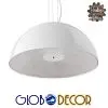 GloboStar® SERENIA WHITE 01271 Μοντέρνο Κρεμαστό Φωτιστικό Οροφής Μονόφωτο Λευκό Γύψινο Καμπάνα Φ60 x Y30cm